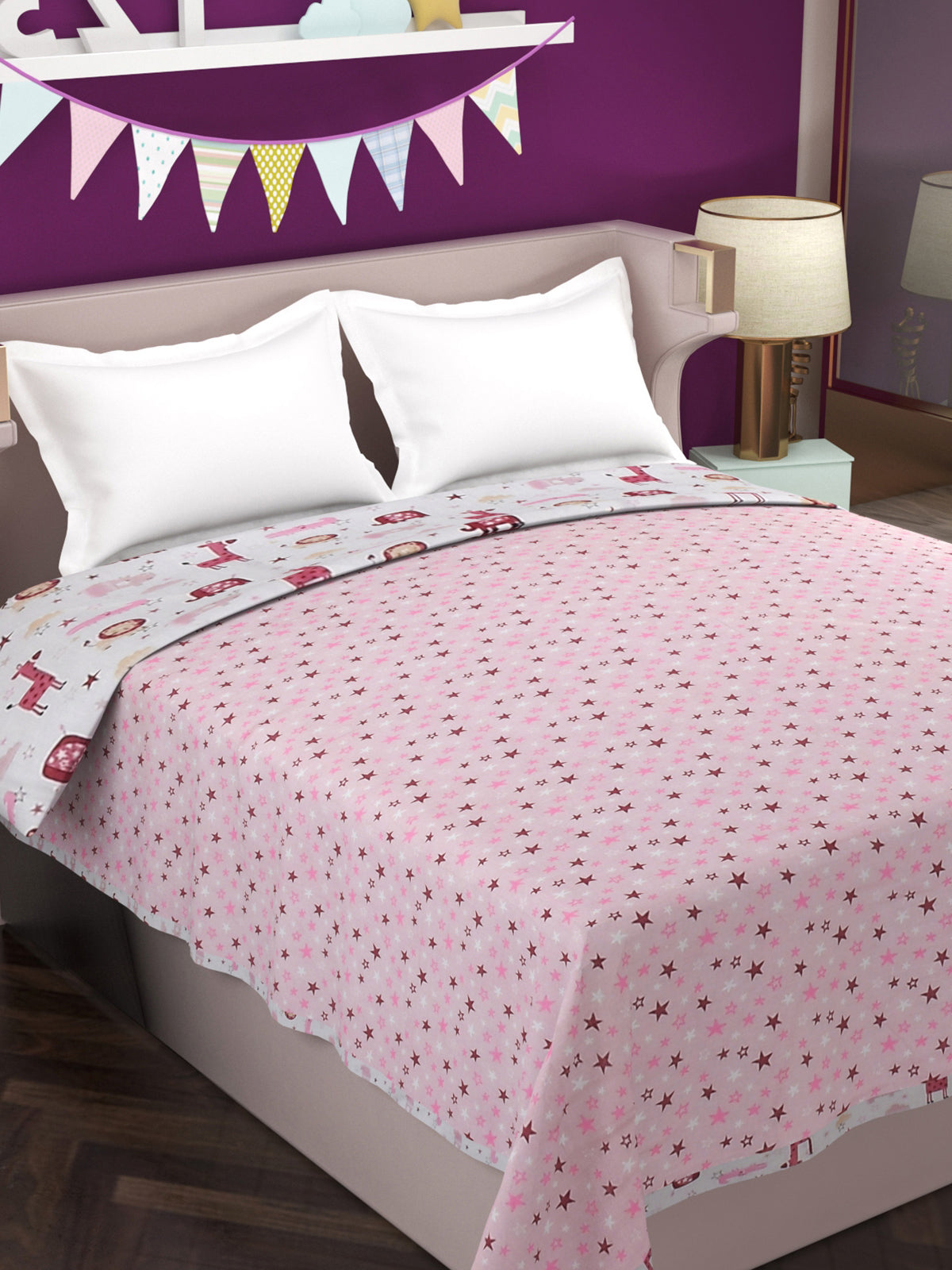Bestie 180TC Cotton Top Sheet AC Reversible Dohar for Kids