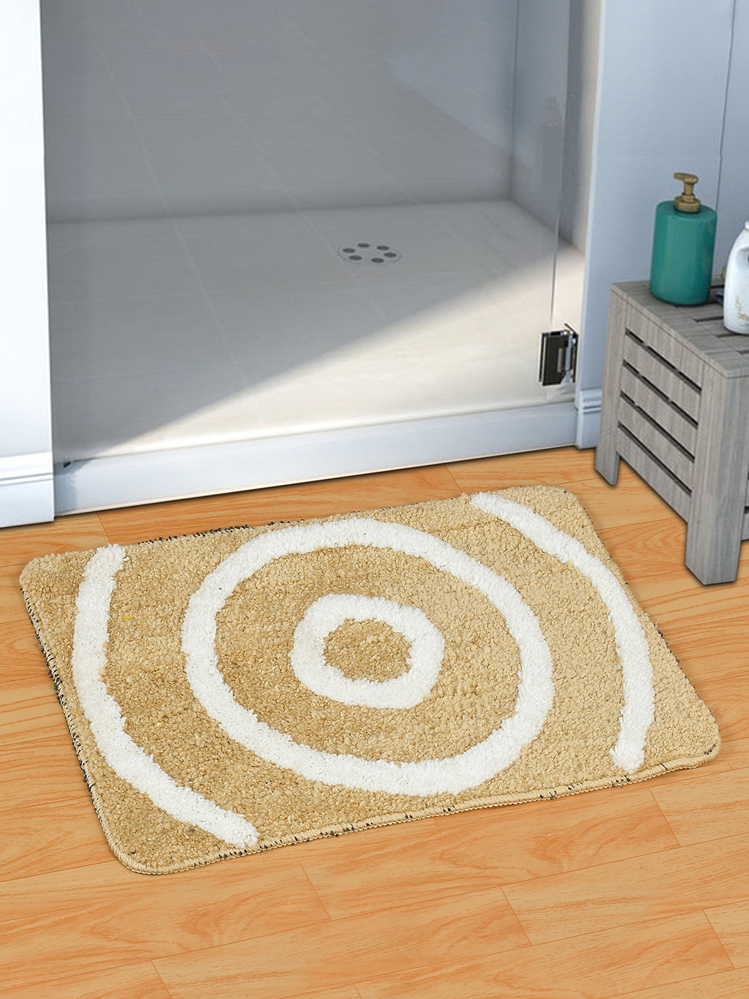 Set Of 2 Microfibre Bath Mats (Beige, 60 CM X 40 CM)
